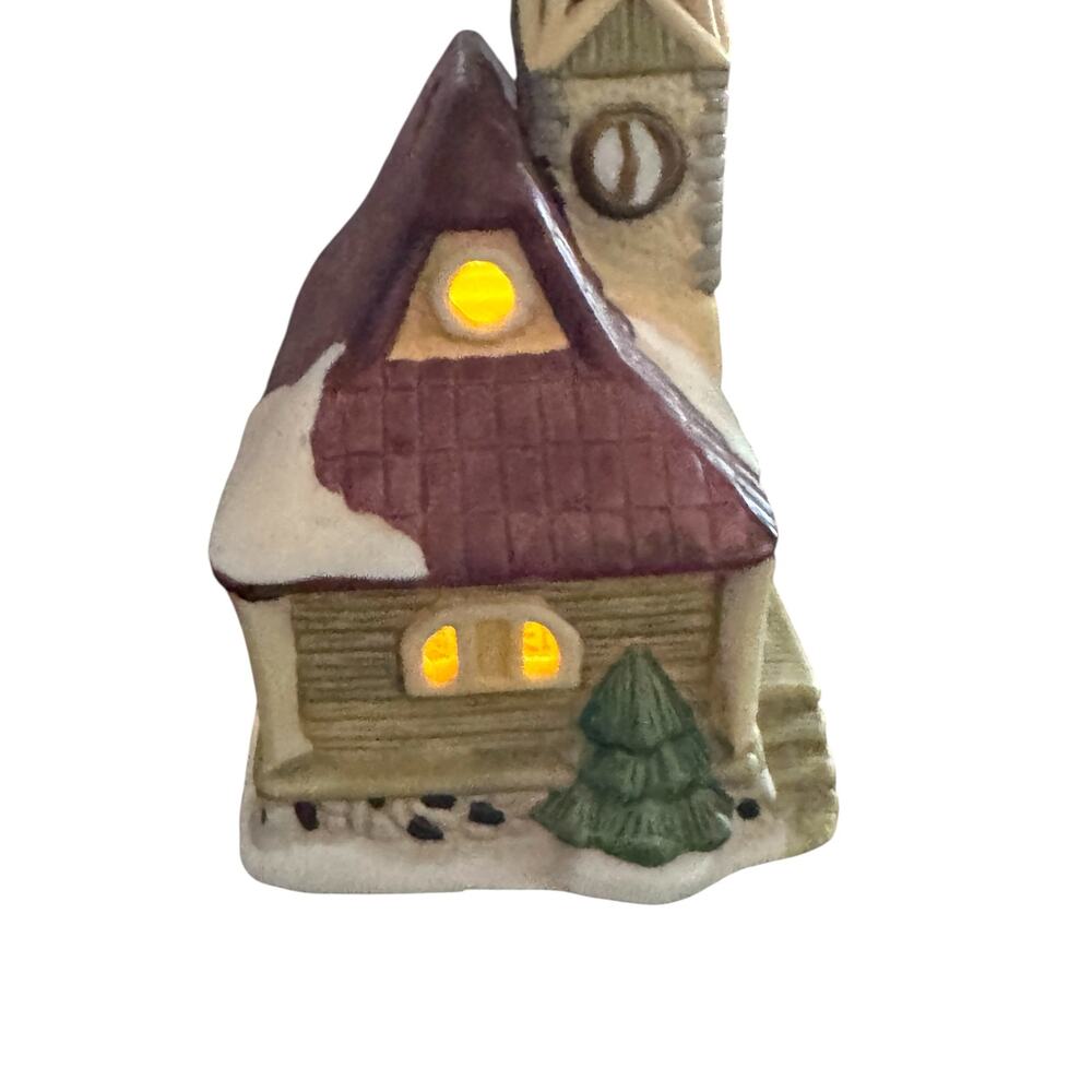Vintage Ceramic Train Railway Station Collectible/ Candle Holder Christmas - Picture 4 of 6